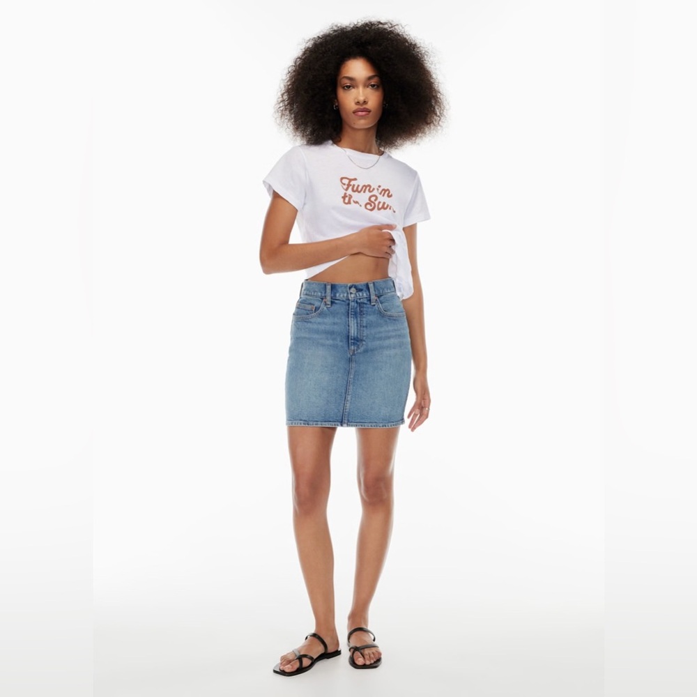 Aritzia Babaton Denim Forum Pin Up Denim Skirt size 30